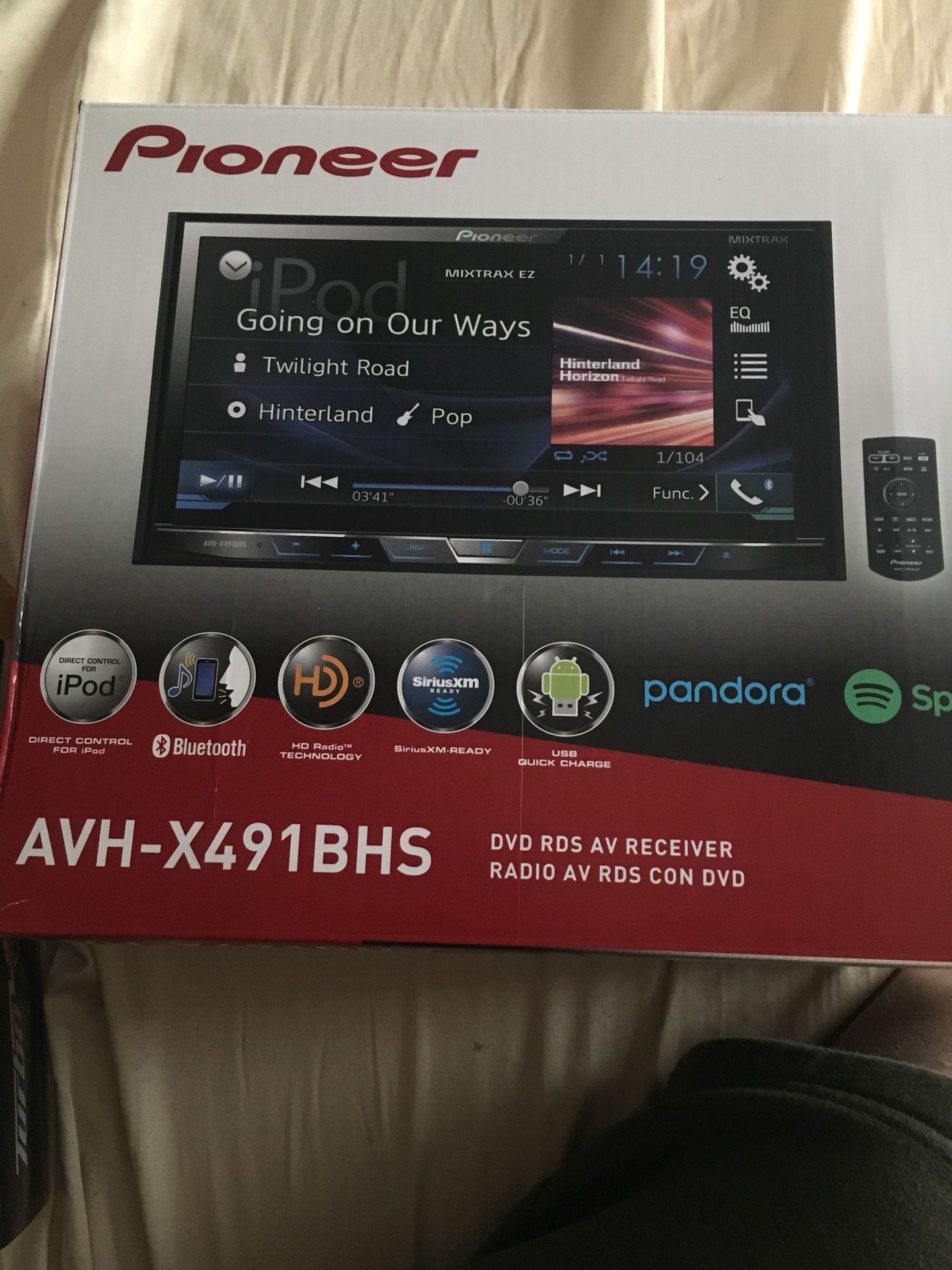 Pioneer double din touch screen radio with remote