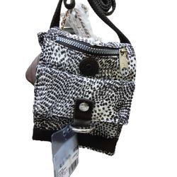 Kipling White And Grey Shoulder Bag Gray Purse / Handbag