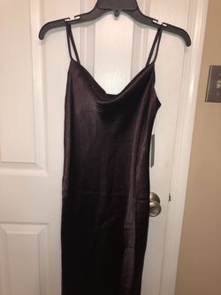 dark purple slip dress