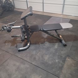 Weight Bench With Leg Extensions And Arm Curl Attachment