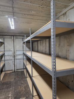 Container Shed Warehouse Shelving Racks 48 in W x 24 in D Boltless Storage Shelves Similar To Uline Delivery Available