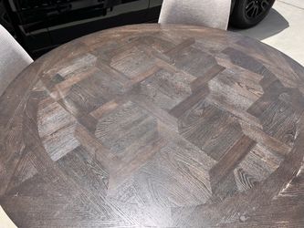 Modern Round Dining Table Set w/ 4 Upholstered Chairs