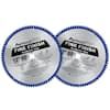 12 in. x 80-Tooth Fine Finish Circular Saw Blade (2-Pack)