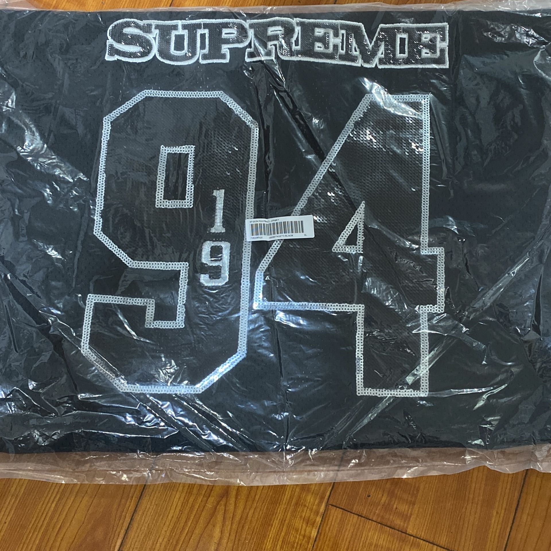 Supreme Sequin Football Jersey Black