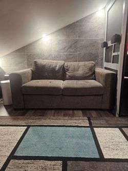 Grey Fabric 2-Seater Sofa