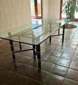 Mid Century Hollywood Regency Bamboo Dining Table