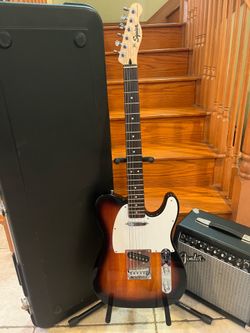 Squier Telecaster (Mint) w/ Hardshell Case, Fender Amp