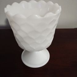Vintage E.O. Brody Co. Milk Glass Footed Vase / Compote MJ-42 Cleveland