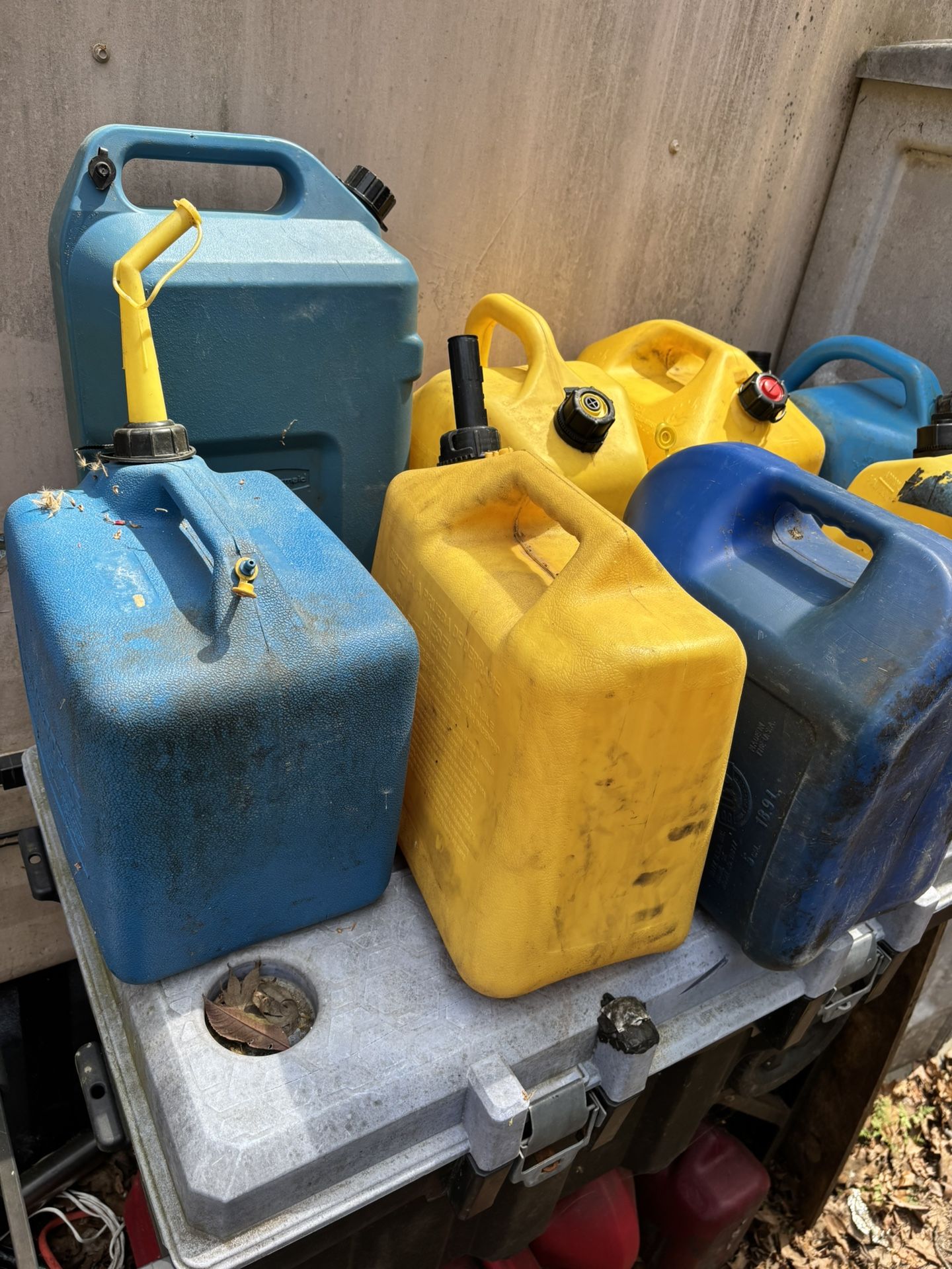 Seven Kerosene/Diesel Cans, $50