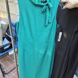 Green Size 14 Sheath Dress