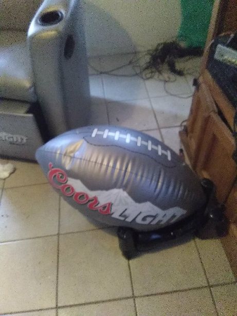 Coors light ice chest game chair n inflatable Coors football