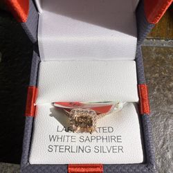 White Sapphire Ring Size 7.