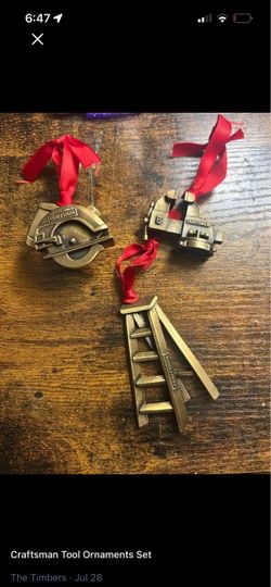 Craftsman Tool Christmas Ornaments Set of 3