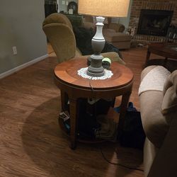 Round End Table And Round Glass Coffee Table