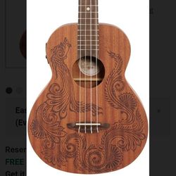 Luna Henna Dragon Acoustic Electric Ukelele