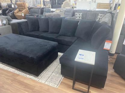 Super Comfy All Black USA Made Sectional Sofa Couch 