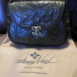 Patricia Nash Leather Rose Handbag Purse Crossbody 