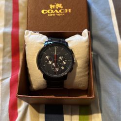 COACH MEN'S CHRONO BLUE WATCH 30MM