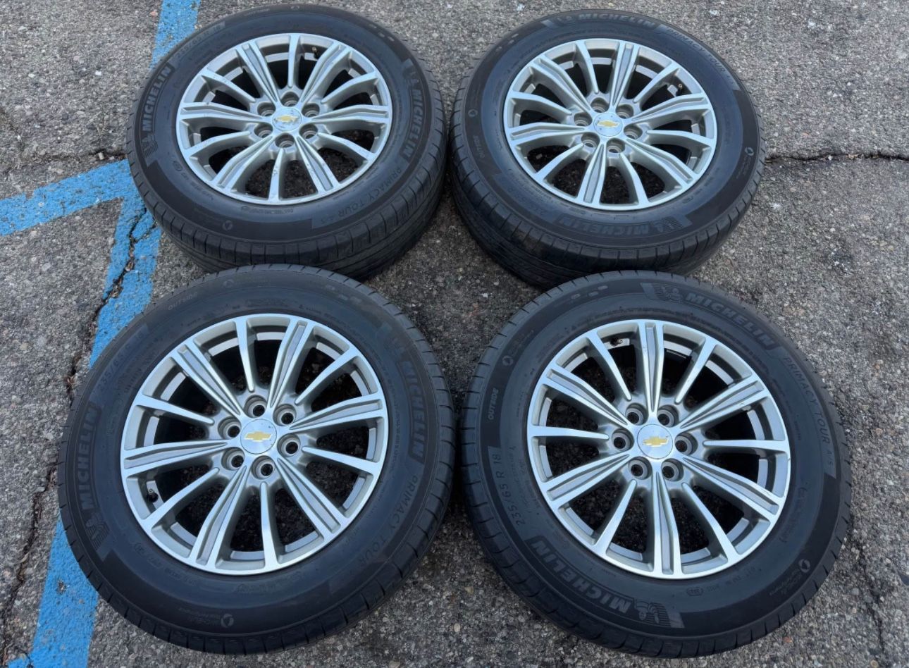 18” Chevrolet Colorado Chevy Traverse Cadillac XT5 GMC Acadia Canyon OEM Rims Wheels Michelin Tires Set