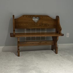 Handmade solid, oak deacon bench