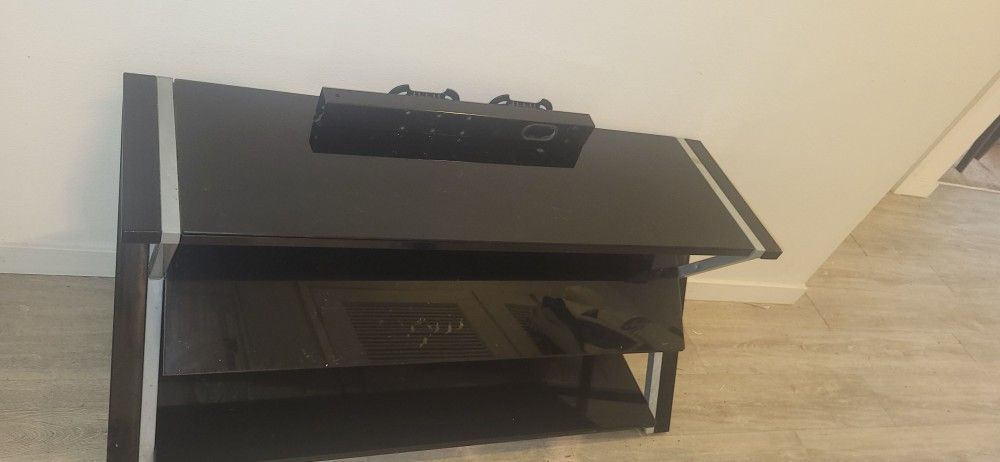 Glass Floor TV Stand with Swivel Mount for 32-70 inch Flat Screen TVS