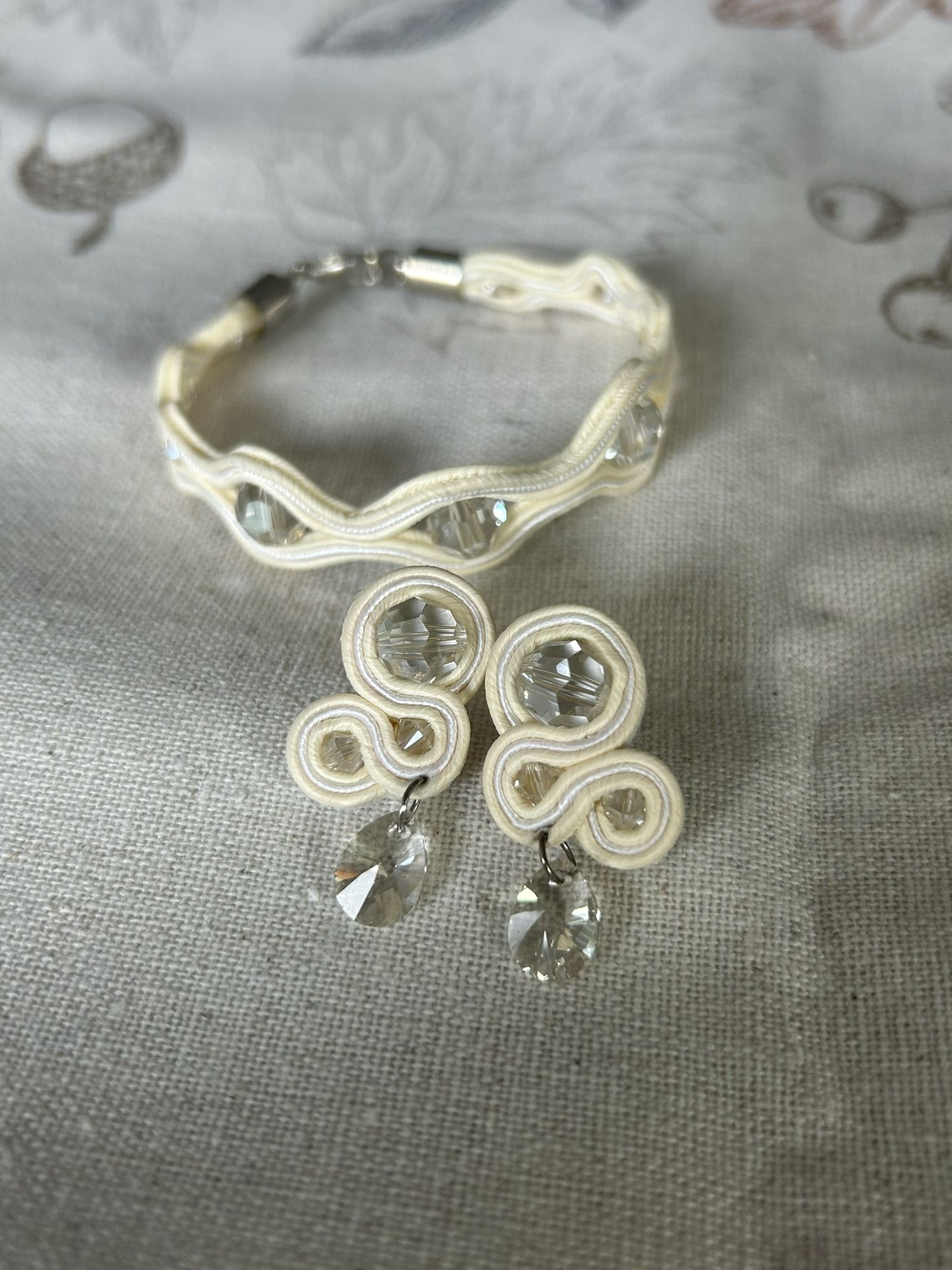 Wedding Soutache Jewelry with Swarovski Beads