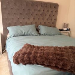Ashley’s Furniture 6’ Tall King Bed Frame Gray