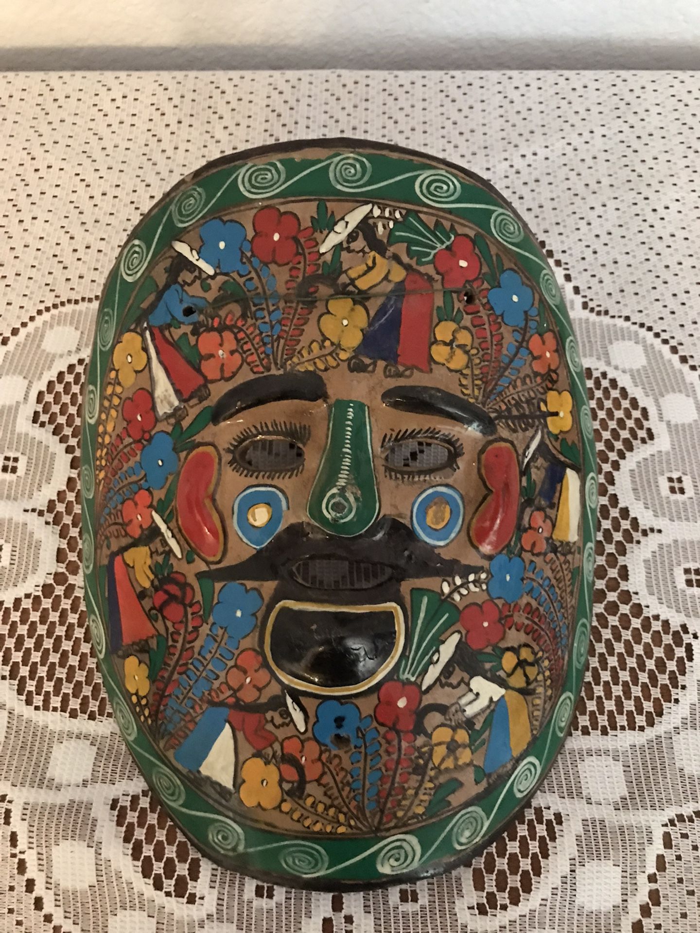 Ceramic Handpainted Mask Wall Art