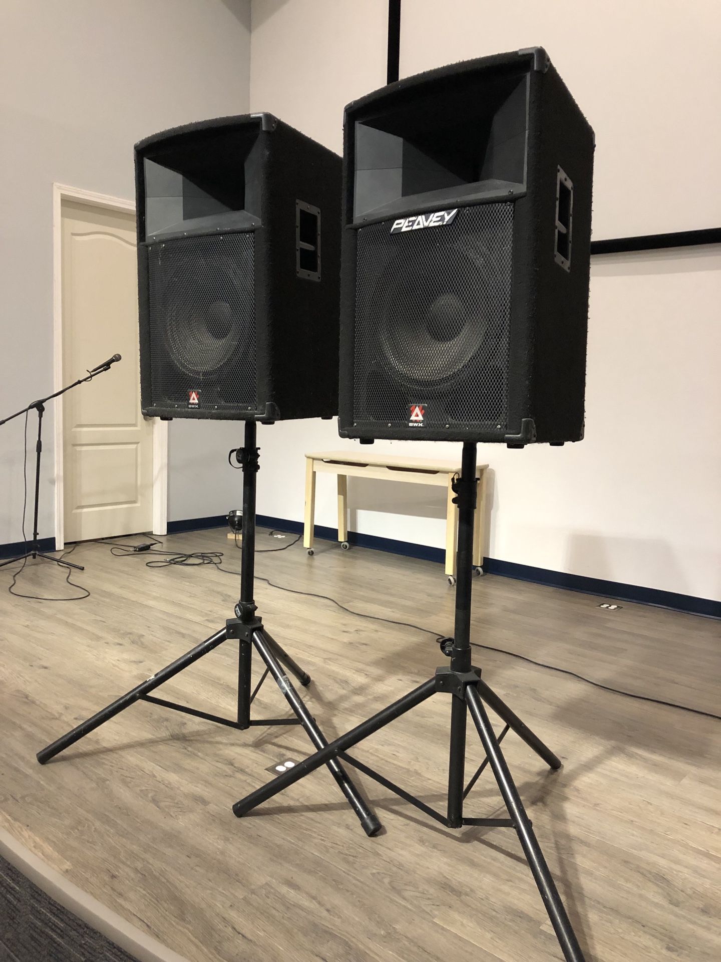 Peavey SP2X pair with stands