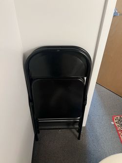Black Metal Folding Chairs Set of 2