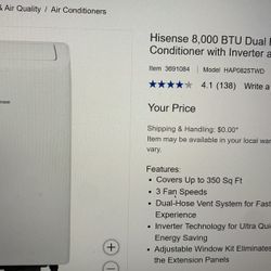 Almost Brand New Portable Air Conditioner