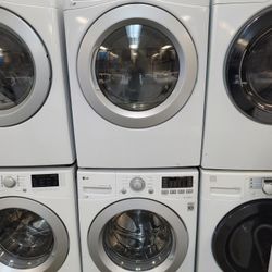 LG Front Loading Washer And Stackable Gas Dryer Set 