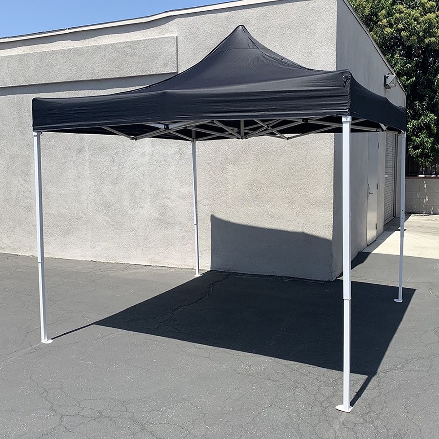 (NEW) $100 Outdoor 10x10 FT EZ PopUp Party Tent Patio Canopy Shelter w/ Carry Bag (Black/Red)