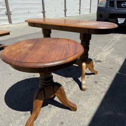 Vintage Oak Sofa & End Table Set – Traditional Style