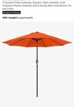 9' Outdoor Patio Umbrella, Outdoor Table Umbrella, Yard Umbrella, Market Umbrella with 8 Sturdy Ribs
