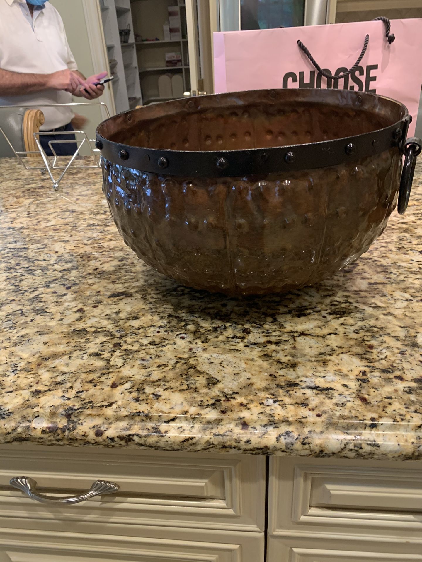 Large decorative bowl metal like material