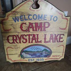Halloween Friday The 13th Camp Crystal Lake Sign $15.00 See My Other Offers Must Pick Up Cash Only 