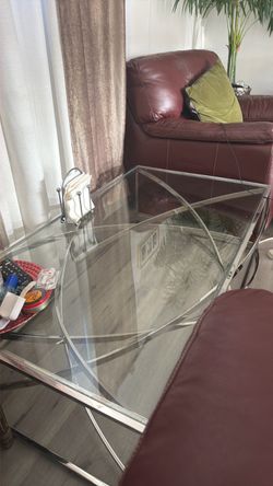 Glass coffee table
