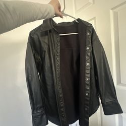 GU leather Jacket Button Up 