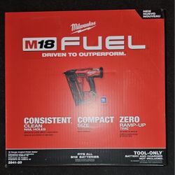 Milwaukee
M18 FUEL 18-Volt Lithium-Ion Brushless Cordless Gen II 16-Gauge Angled Finish Nailer (Tool-Only)