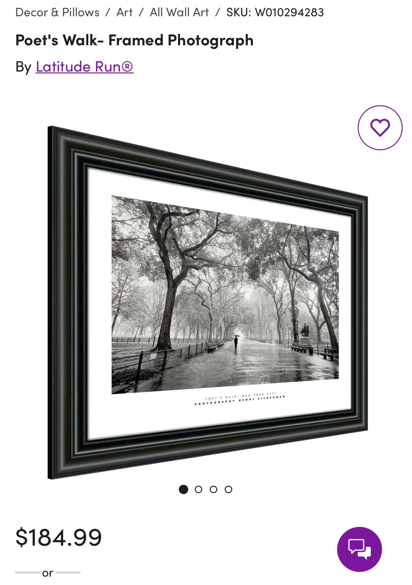 Picture Poet's Walk- Framed Photograph