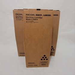 3 Ricoh Pro Print Cartridge Black C700EX EDP Code 828088