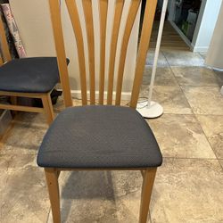 Natural Beechwood Dining Chairs (2)
