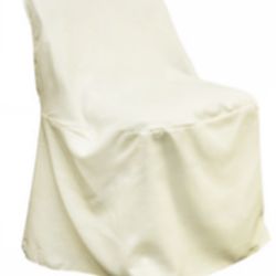 Metal Folding Chair Covers Plus Linens Ivory 