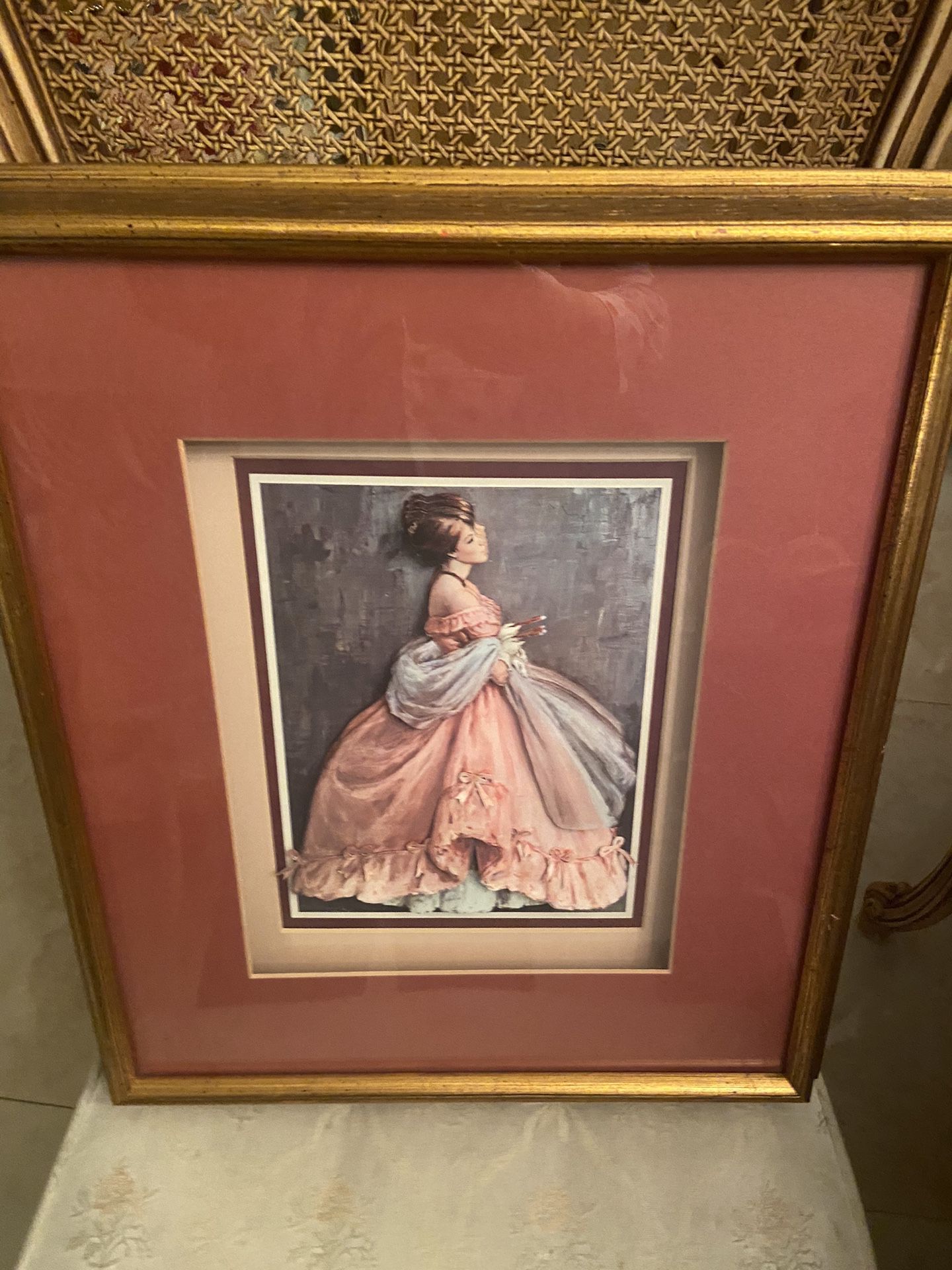 Victorian Gold  Frame with Paper Doll
