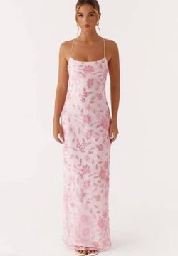 Prom Dress - Brand New - Pink Lace Beaded