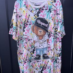 Paint Splatter Teddy Bear Streetwear Size 2XL