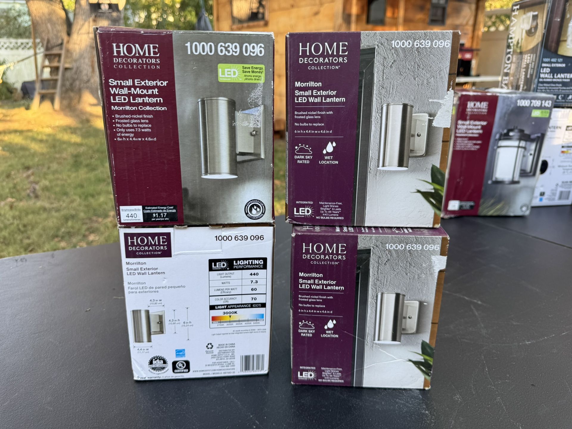 4 X Home Decorators 1000 639 096 Brushed Nickel Outdoor LED Wall Lantern