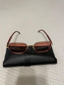 Red and Gold Square Frame Sunglasses