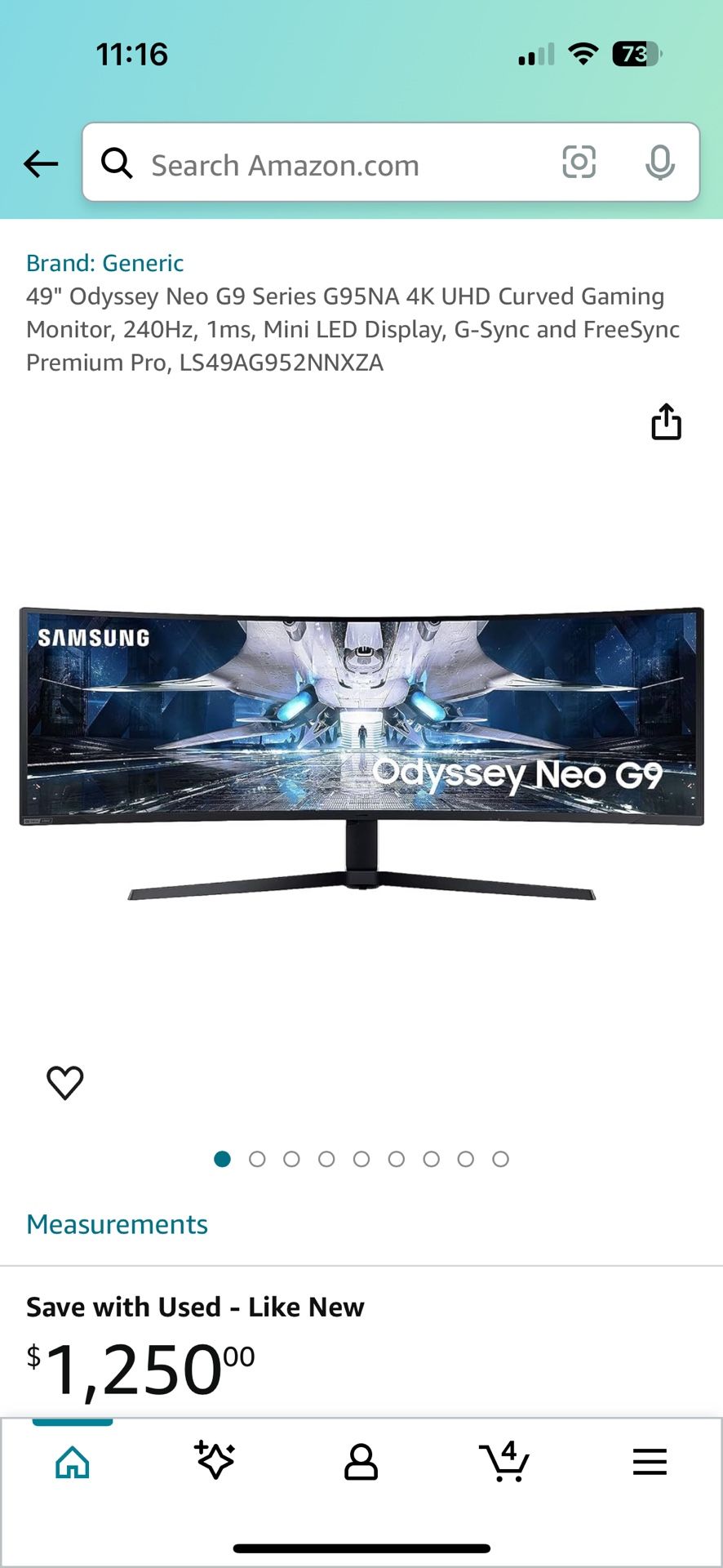 Samsung Odyssey G9 49” Curved Monitor